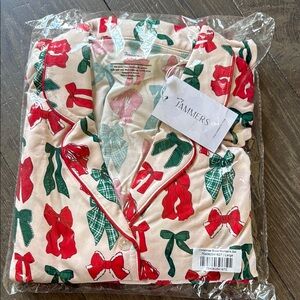 New In My Jammers women’s bow pajamas size large • long sleeve, pants set